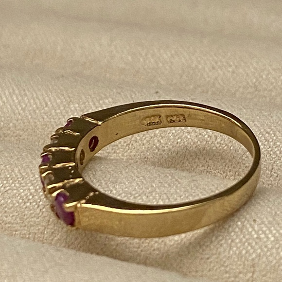 NWOT 14K Gold Plated Purple and Clear Crystal Stones - Picture 3 of 17